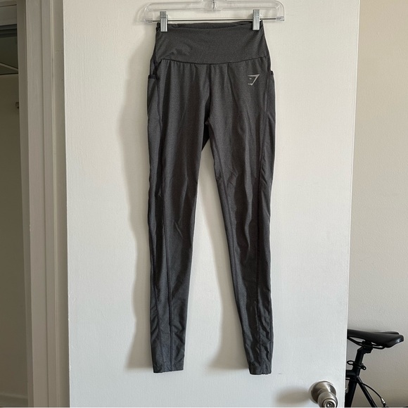 Gymshark Gray Athletic ‘Dry’ Stretchy Activewear Leggings size XS EUC - Picture 2 of 7